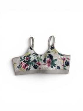 Cacique Light Gray Bra with Floral Accent size 46C